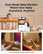 Momcozy – Monitor Inteligjent për Bebe BM04 me Ekran 5″, Modalitet të Dyfishtë dhe 2 Kamera