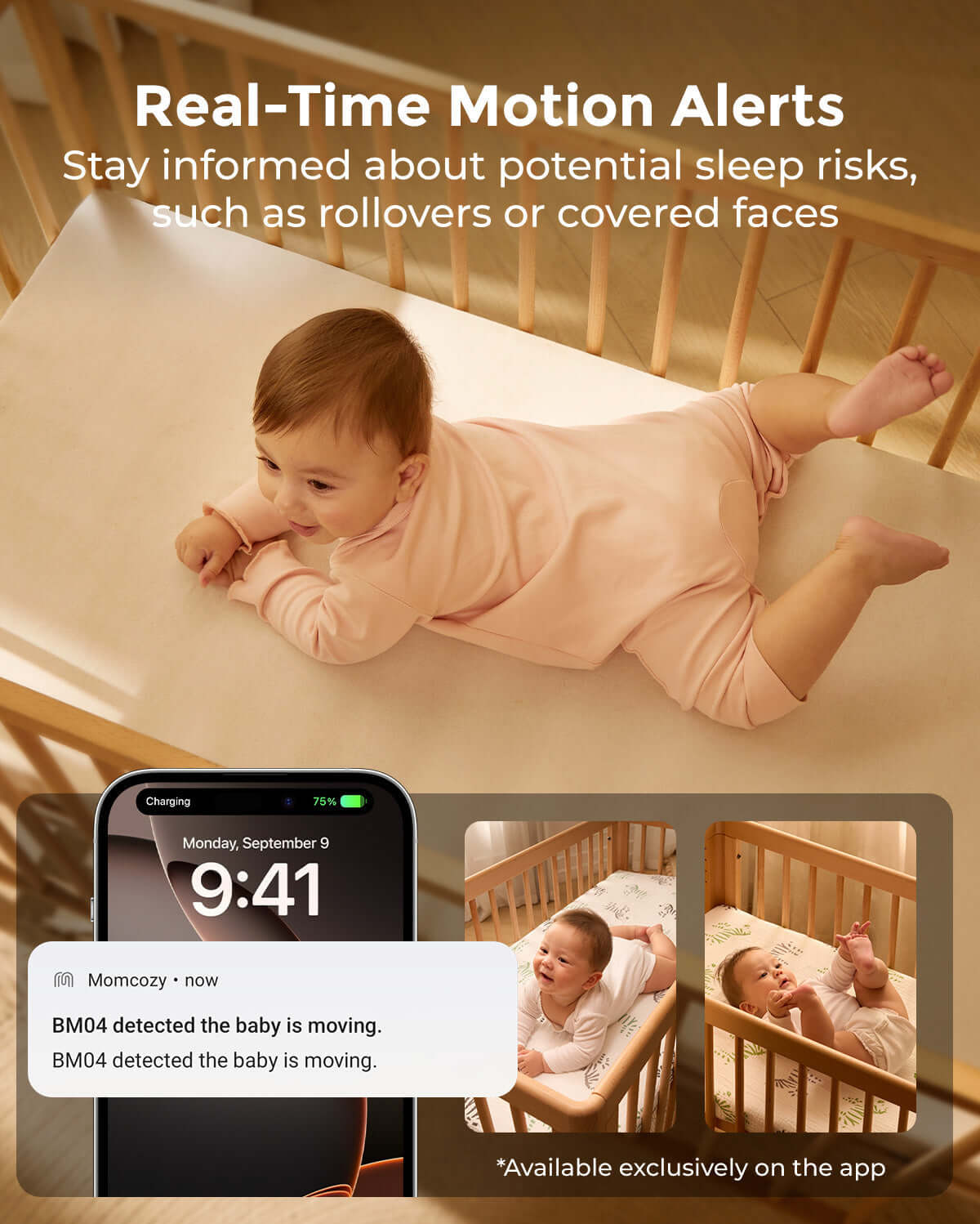 Momcozy – Monitor Inteligjent për Bebe BM04 me Ekran 5″, Modalitet të Dyfishtë dhe 2 Kamera