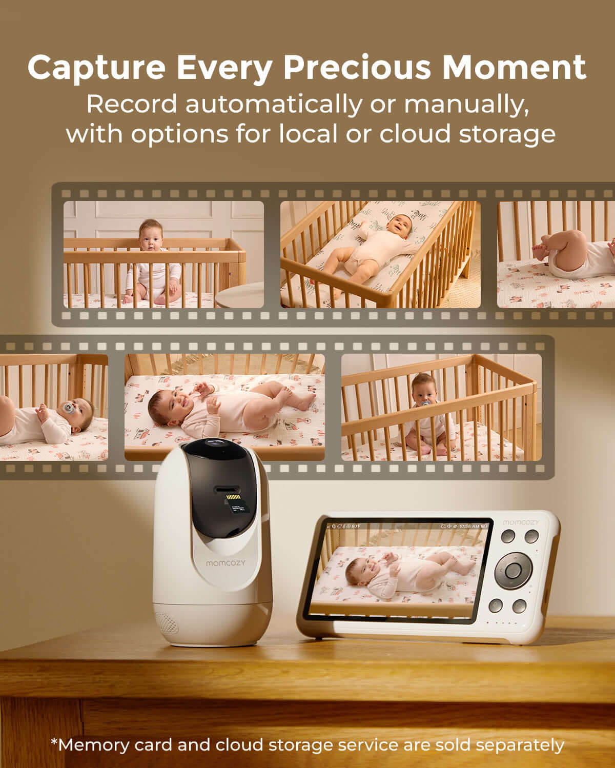 Momcozy – Monitor Inteligjent për Bebe BM04 me Ekran 5″, Modalitet të Dyfishtë dhe 2 Kamera