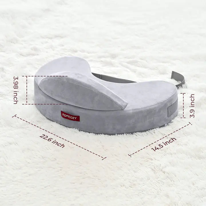 Momcozy – Jastëk Ergonomik për Gjidhënie MaxSupport CozyPro me Shkumë Memory (Gri/Bardhë)