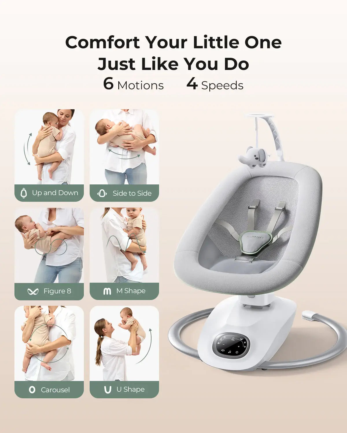 Momcozy – CocoSway Relax Elektrik për Bebe