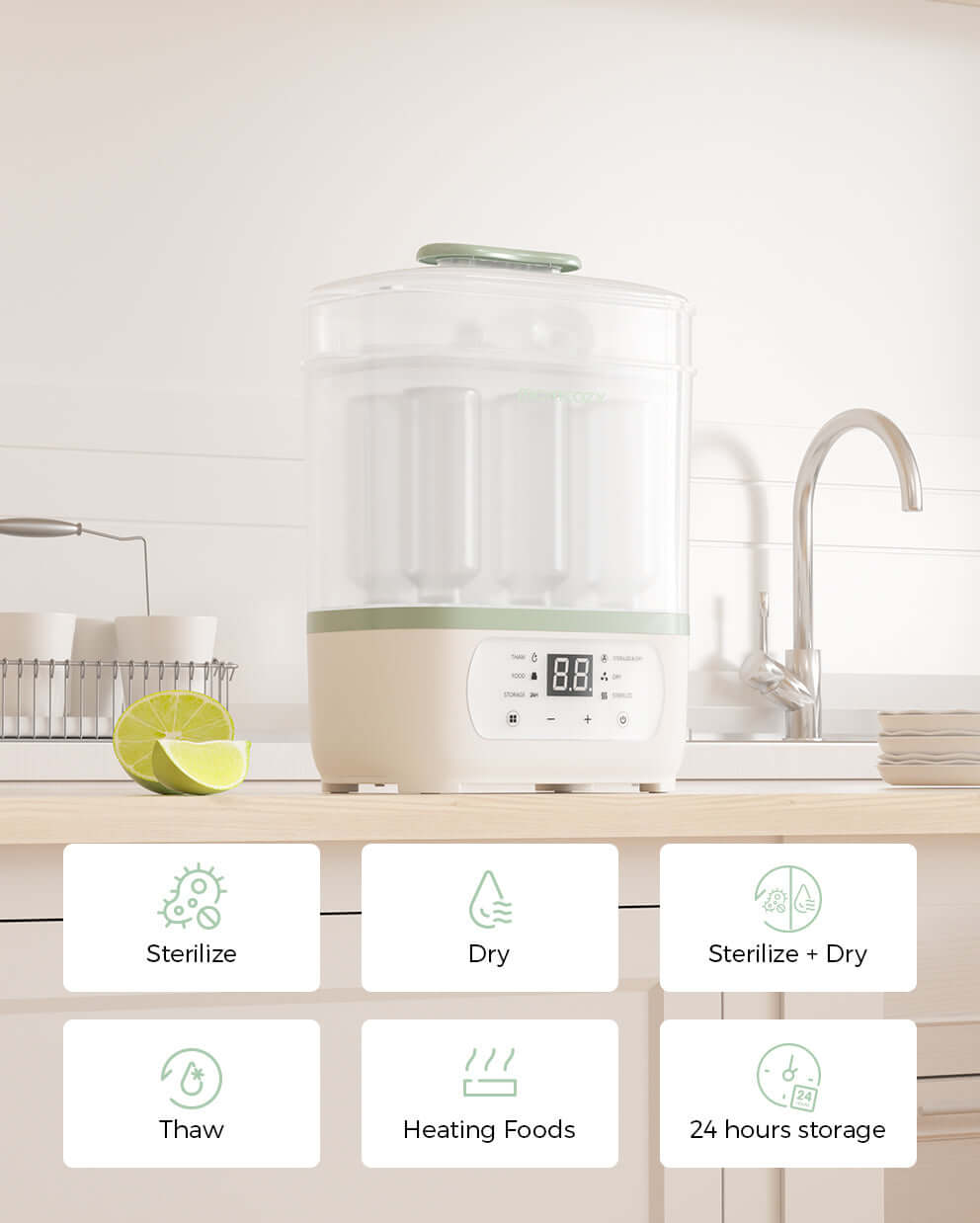 Momcozy – Sterilizator me Avull 8 në 1 për Shishet e Bebes