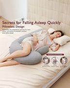 Momcozy – Jastëk Shtatzënie në Formë F me Mbulesë Air Mesh Layer Gri