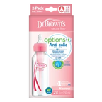 Dr. Brown’s Options+,Biberon Anti – Colic,Gryke ngushte, Blu, 2x250ml Bottle 0m+