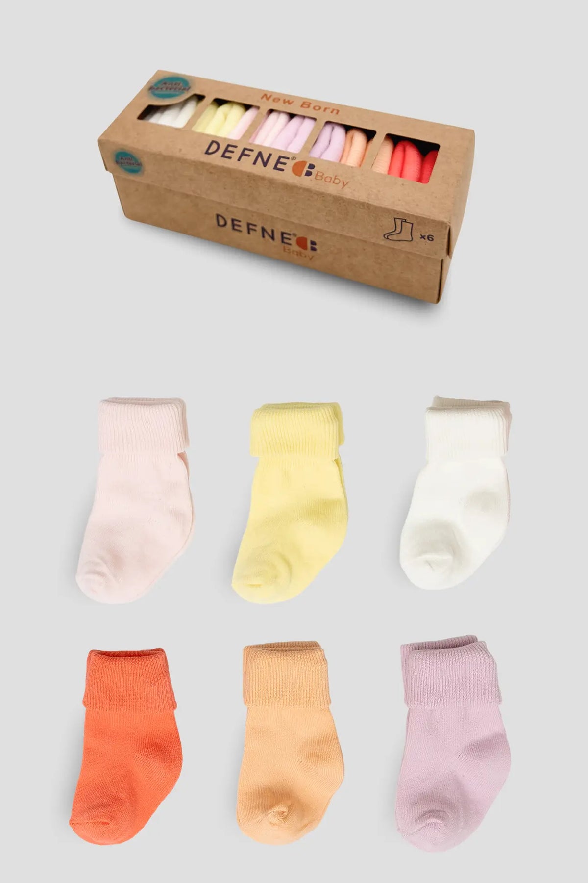 Set me 6 palë çorape 0-6M