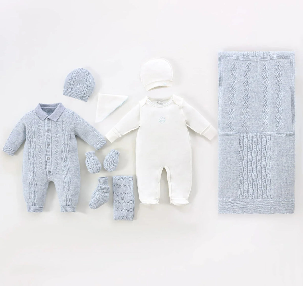 Set 8 Pjesë për Djem të Porsalindur – Blu