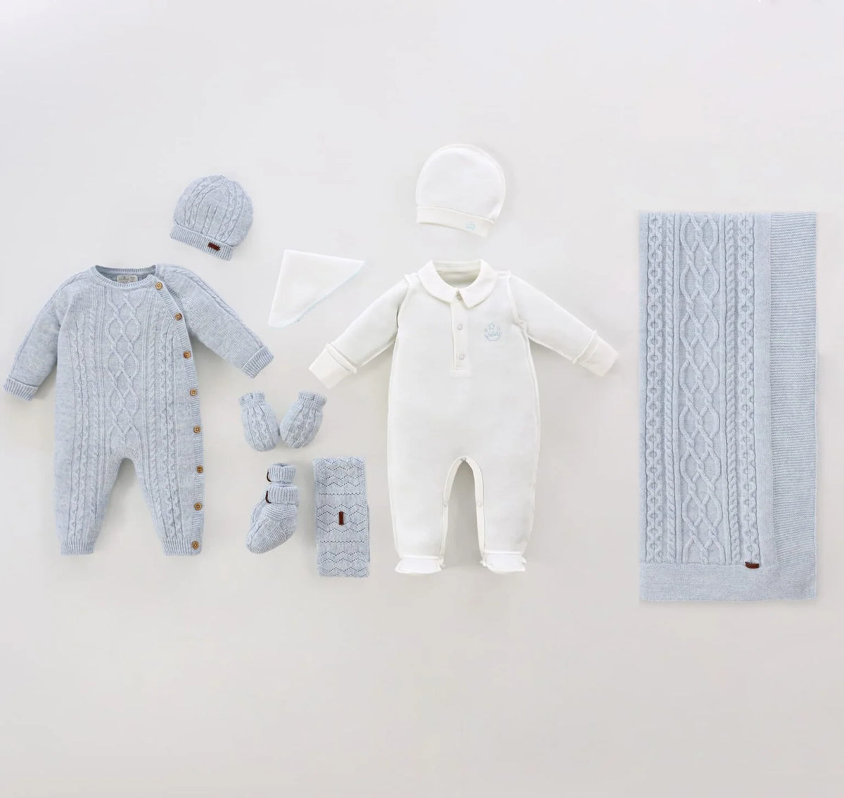 Set 8 Pjesë për Djem të Porsalindur – Blu