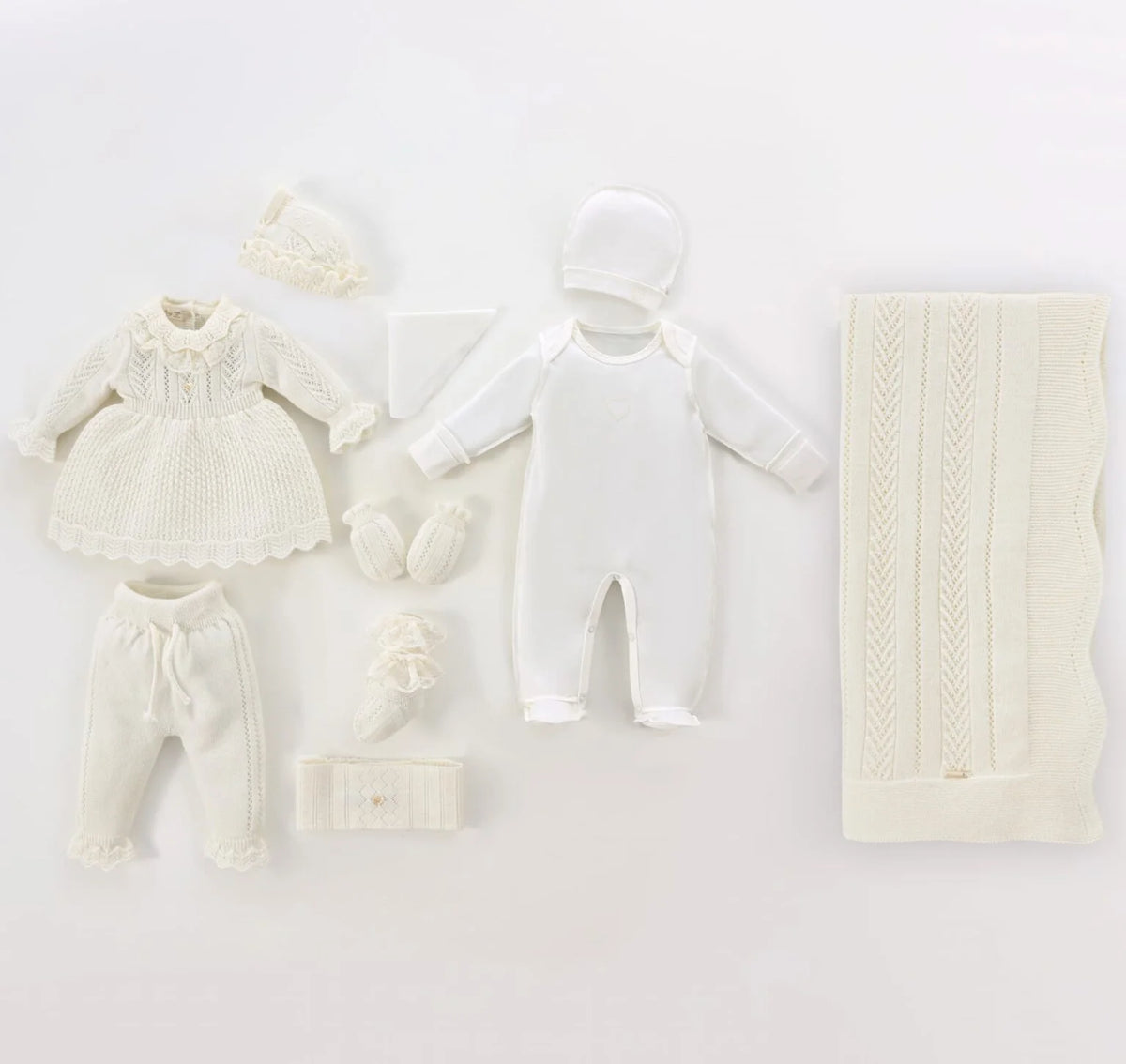 Set 9 Pjesë për Vajza të Porsalindura – E Bardhë