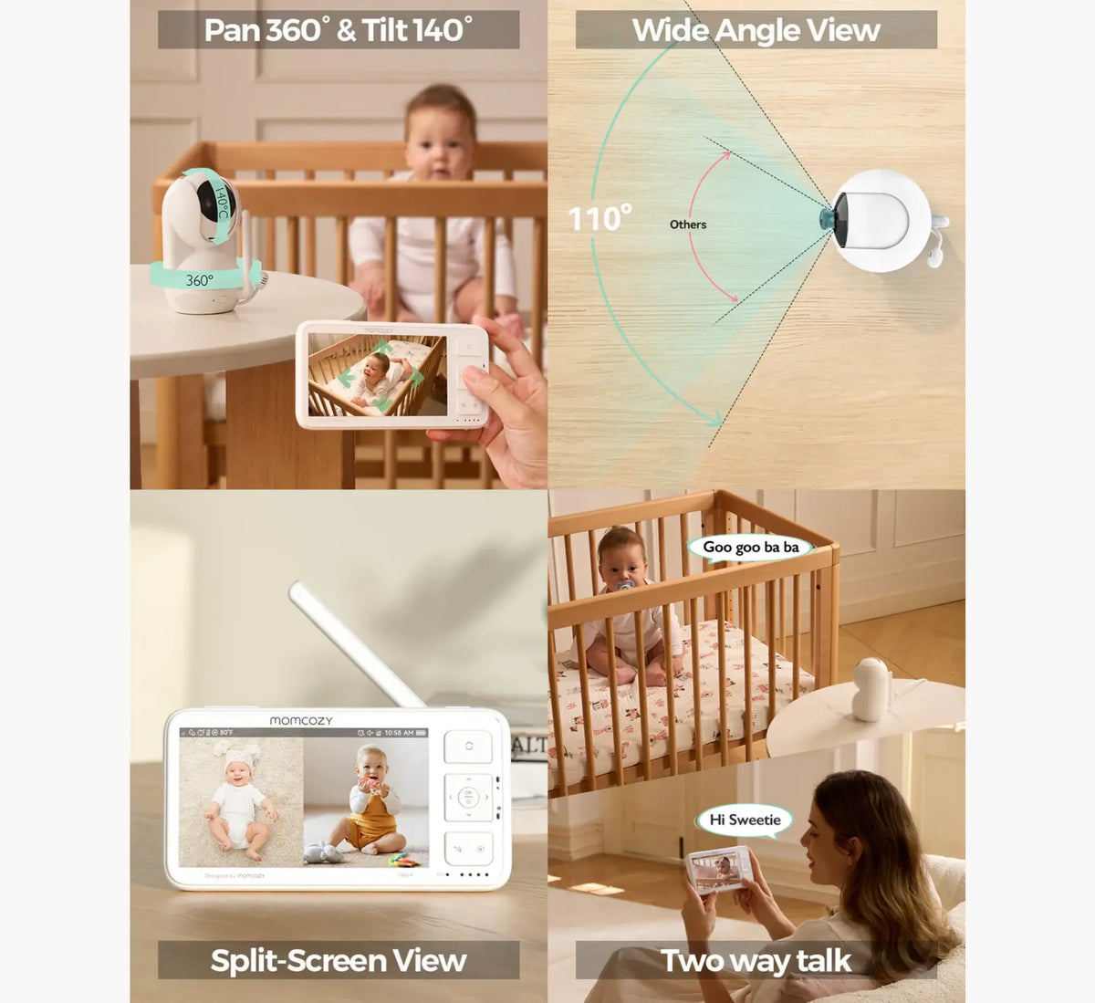 Momcozy – Monitor Video për Bebe BM03 me Ekran 5.5″ Full HD 1080P