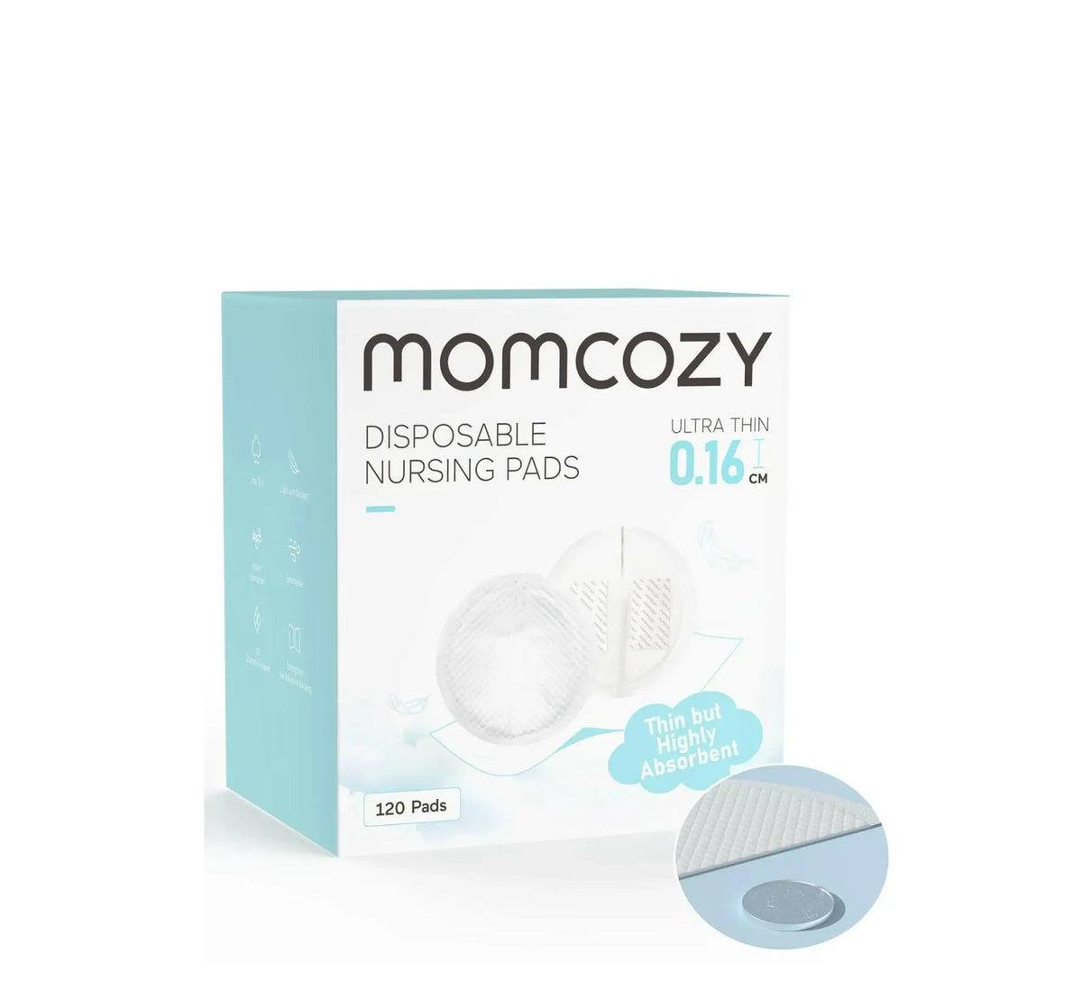 Momcozy – Mbrojtëse Ultra të Holla Njëpërdorimshme për Gjidhënie (120 Copë)