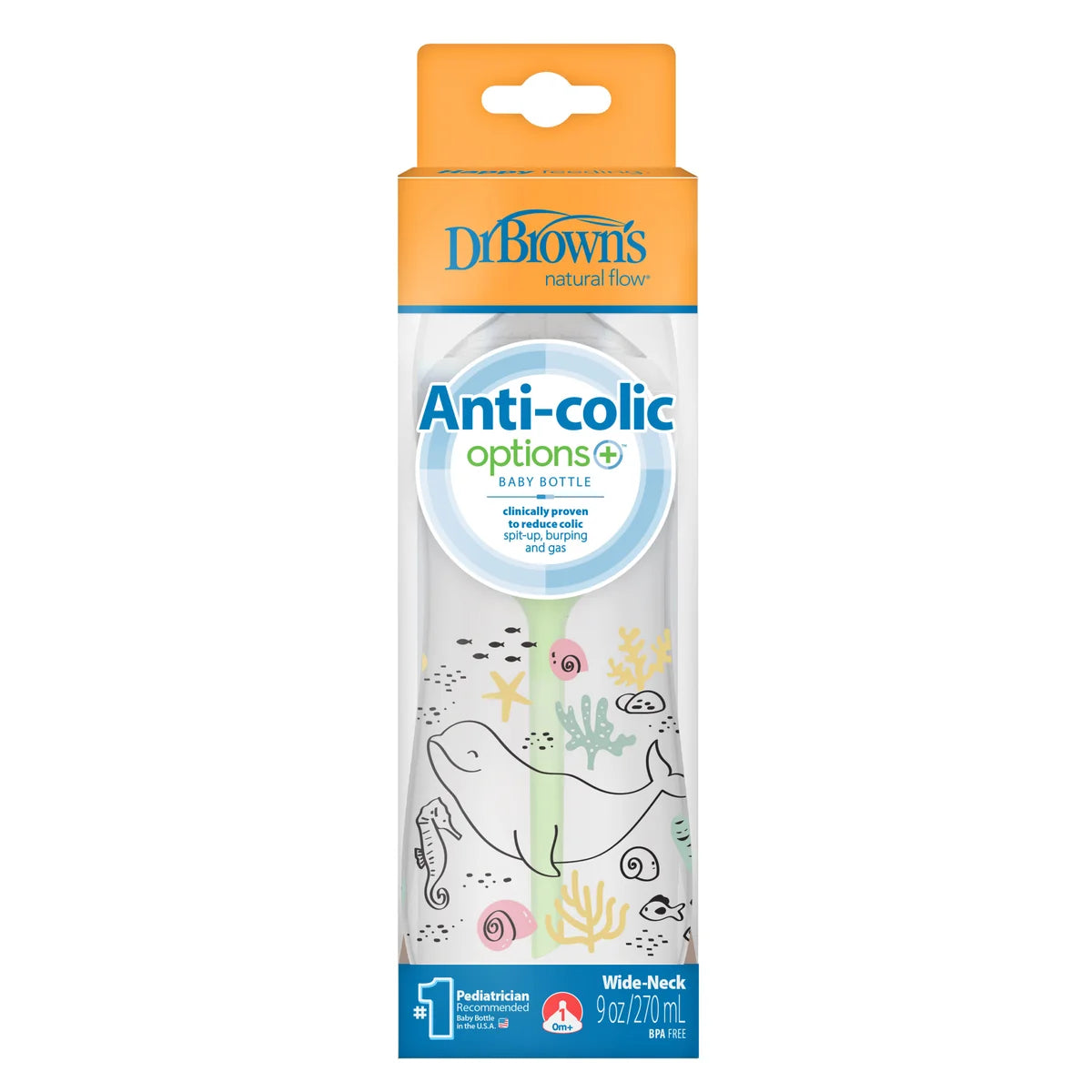 Dr. Brown’s – Biberon Plastik Anti-Kolik 270ml  grykegjere 0m+