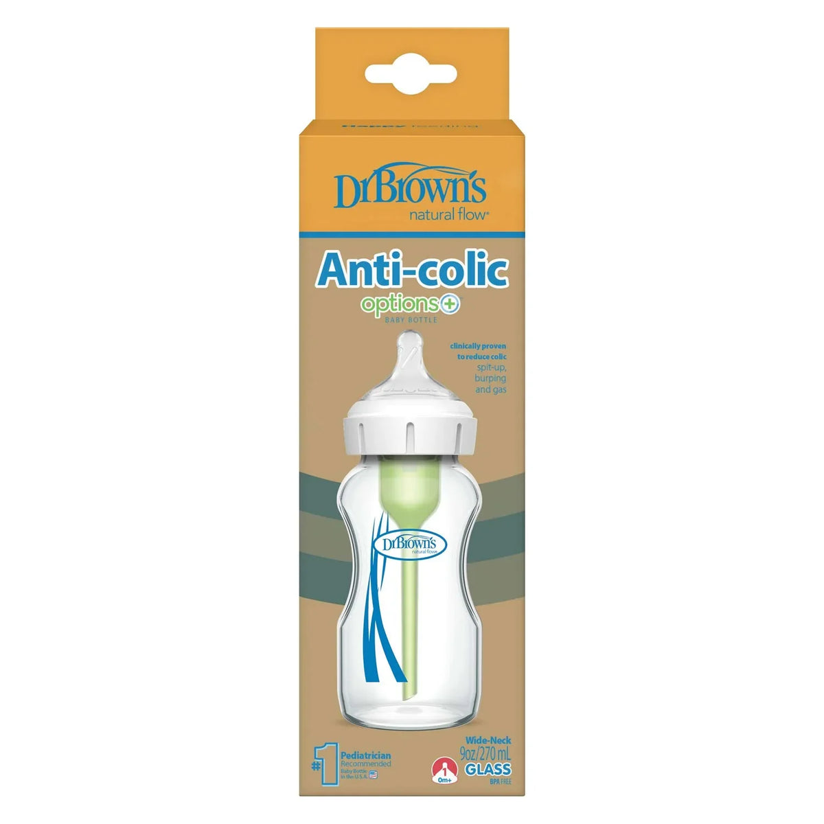 Dr Brown’s Biberon anti-kolik qelq 270ml 0m+