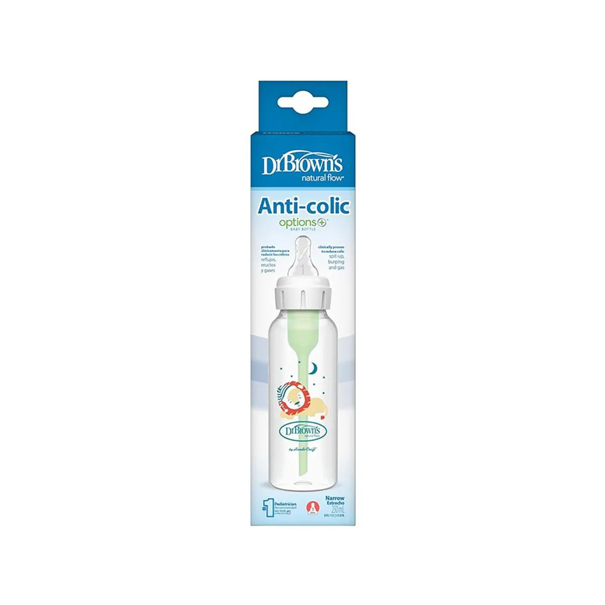 Dr. Brown’s – Options+ Anti-Colic Shishe Plastike, qafë e ngushtë 250ml (0m+)
