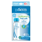 Dr. Brown’s Options+,Biberon Anti – Colic,Gryke ngushte, Blu, 2x250ml Bottle 0m+