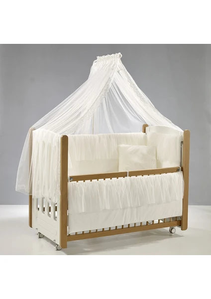 Meltem Kids Mia – Krevat Lëkundës 60×120 cm (Natyral / Ekru)