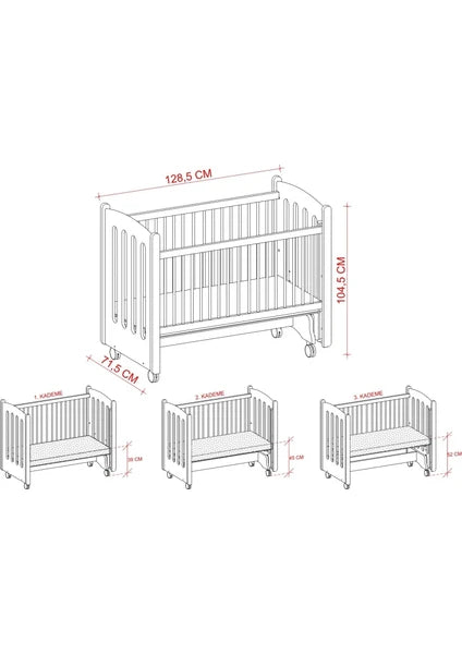 Meltem Kids Mia – Krevat Lëkundës 60×120 cm (I Bardhë / Angel)