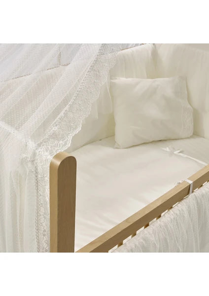 Meltem Kids Mia – Krevat Lëkundës 60×120 cm (Natyral / Ekru)