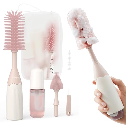 Momcozy – Set Furçash për Pastrimin e Biberonëve me Sistem Push-Press