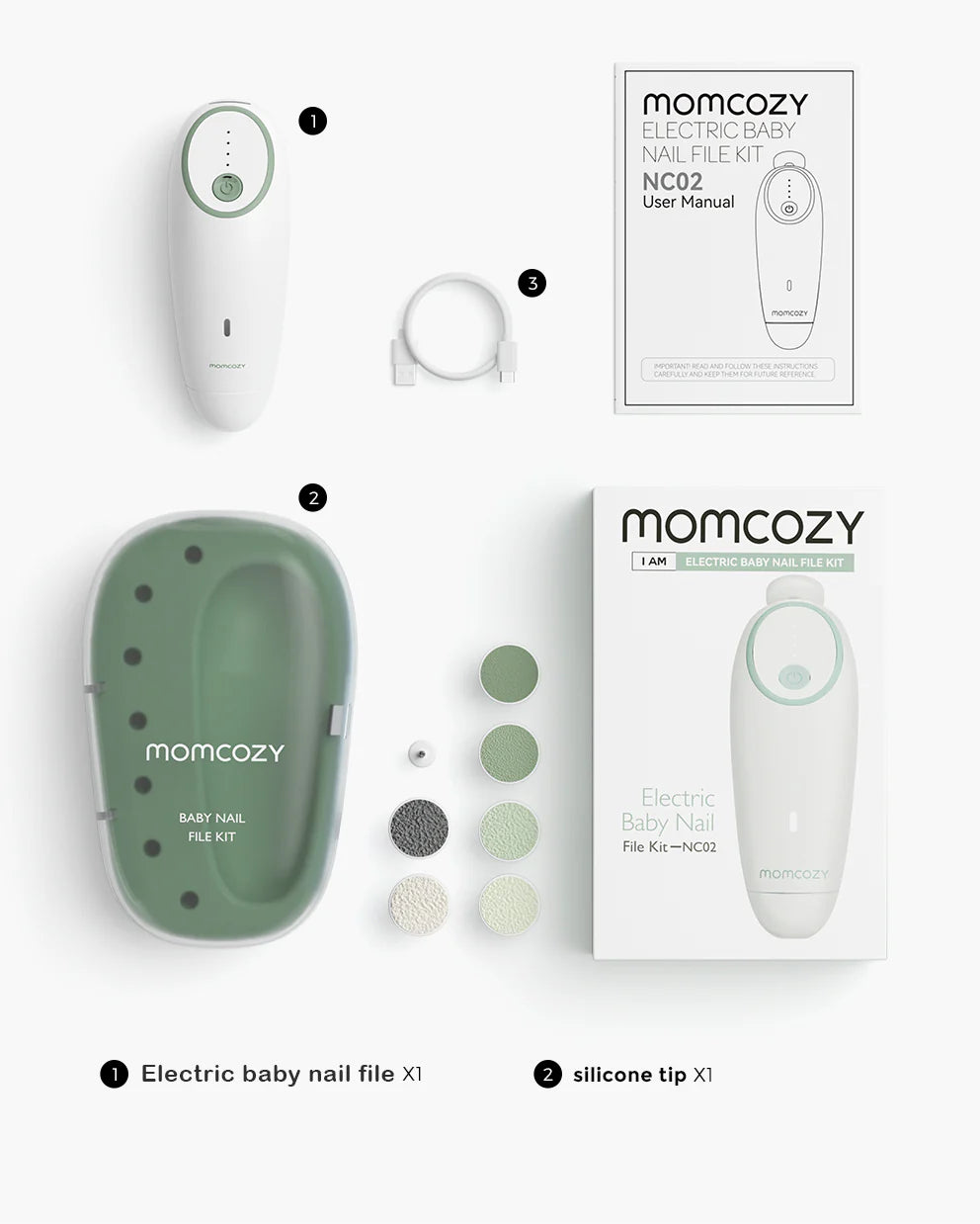 Momcozy – Limë Elektrike për Thonjtë e Bebes me Zhurmë të Ulët