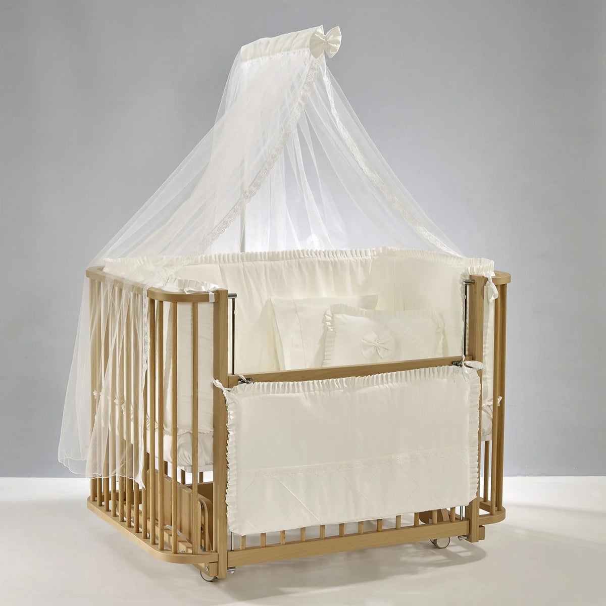 Bambino – Krevat Lëkundës 70×110 cm (Natyral / Krem)