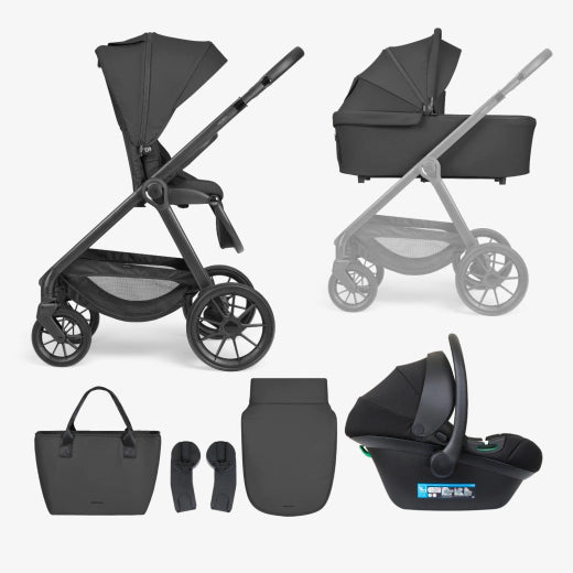 Promo KikkaBoo Modena 2027 Black – Karrocë 3në1 me Kosh të Porsalinduri + Karrige Makine në
