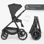 Promo KikkaBoo Modena 2027 Black – Karrocë 3në1 me Kosh të Porsalinduri + Karrige Makine në