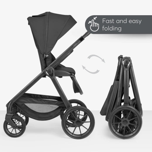 Promo KikkaBoo Modena 2027 Black – Karrocë 3në1 me Kosh të Porsalinduri + Karrige Makine në