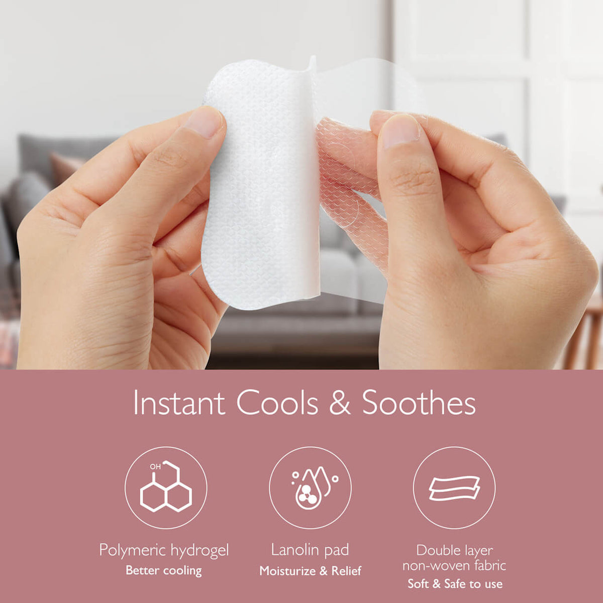 Momcozy – Kompresa Qetësuese me Xhel dhe Lanolinë për Thithkat
